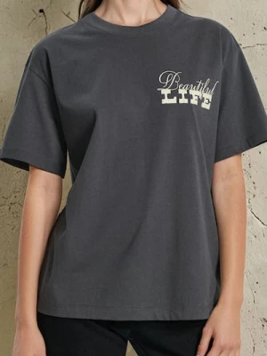 Sinsay - Koszulka z krótkim rękawem - szary