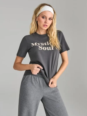 Sinsay - Koszulka z krótkim rękawem - szary