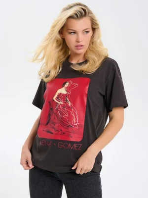 Sinsay - Koszulka z krótkim rękawem z nadrukiem Selena Gomez - fioletowy