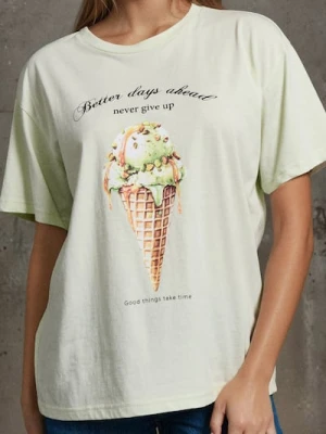 Sinsay - Koszulka z krótkim rękawem - zielony