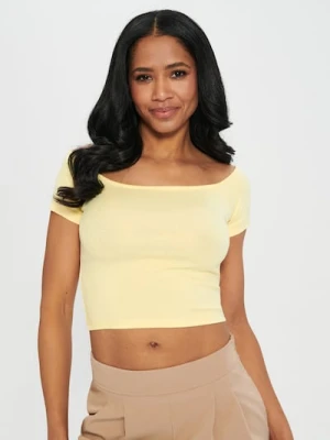 Sinsay - Koszulka z krótkim rękawkiem - żółty