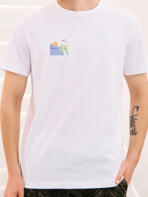 Sinsay - Koszulka z letnim drobnym motywem - biały