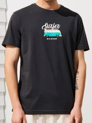 Sinsay - Koszulka z letnim drobnym motywem - szary