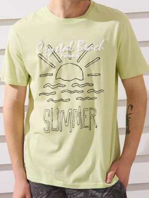 Sinsay - Koszulka z letnim motywem - zielony