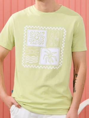 Sinsay - Koszulka z letnim nadrukiem - zielony