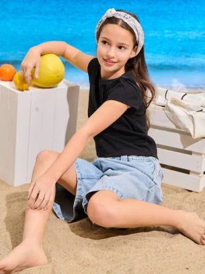 Sinsay - Koszulka z marszczeniami po bokach - czarny