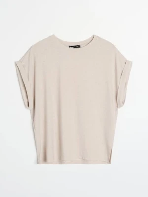 Sinsay - Koszulka z metalizowaną nicią - srebrny