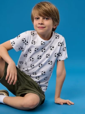 Sinsay - Koszulka z motywem piłkarskim - biały