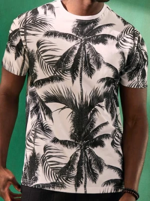 Sinsay - Koszulka z motywem roślinnym - biały