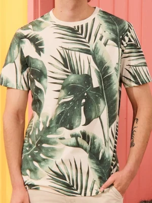 Sinsay - Koszulka z motywem roślinnym - wielobarwny