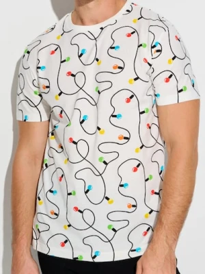 Sinsay - Koszulka z motywem świątecznym - kremowy