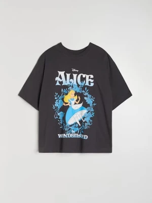 Zdjęcie produktu Sinsay - Koszulka z nadrukiem Alice in Wonderland - szary