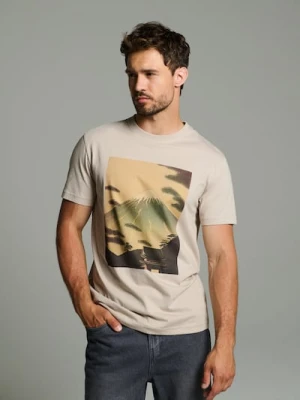 Sinsay - Koszulka z nadrukiem - beżowy