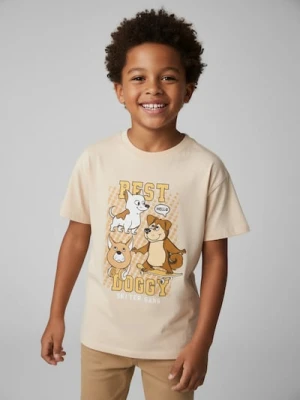 Sinsay - Koszulka z nadrukiem - beżowy