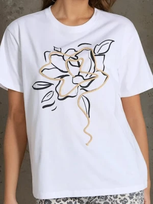 Sinsay - Koszulka z nadrukiem - biały