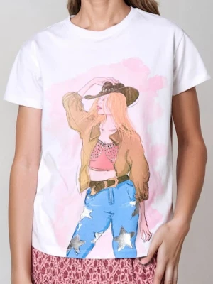 Sinsay - Koszulka z nadrukiem - biały