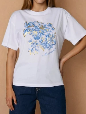 Sinsay - Koszulka z nadrukiem - biały