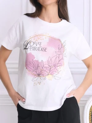 Sinsay - Koszulka z nadrukiem - biały