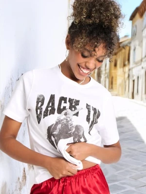 Sinsay - Koszulka z nadrukiem - biały