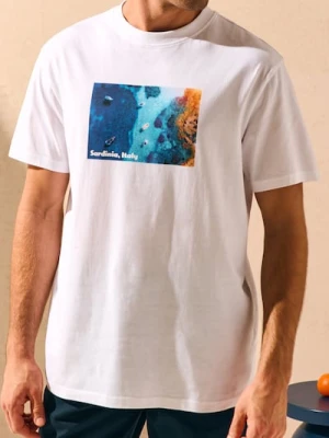 Sinsay - Koszulka z nadrukiem - biały