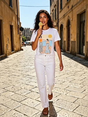 Zdjęcie produktu Sinsay - Koszulka z nadrukiem - biały