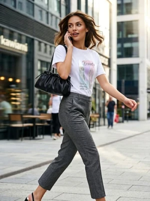 Sinsay - Koszulka z nadrukiem - biały