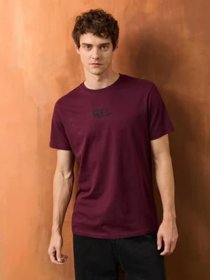 Sinsay - Koszulka z nadrukiem - bordowy