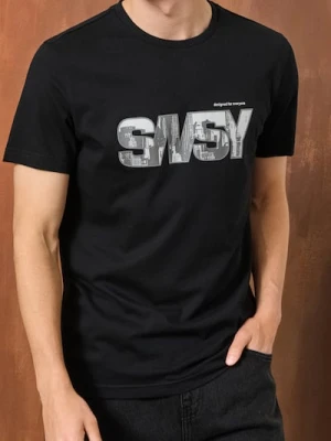 Sinsay - Koszulka z nadrukiem - czarny