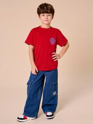 Sinsay - Koszulka z nadrukiem - czerwony