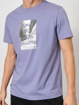 Sinsay - Koszulka z nadrukiem - fioletowy