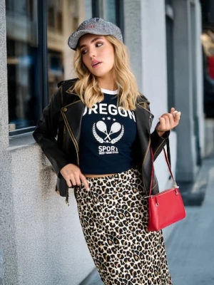 Sinsay - Koszulka z nadrukiem - granatowy