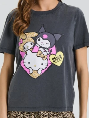 Sinsay - Koszulka z nadrukiem Hello Kitty - szary