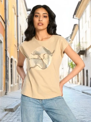 Zdjęcie produktu Sinsay - Koszulka z nadrukiem - beżowy