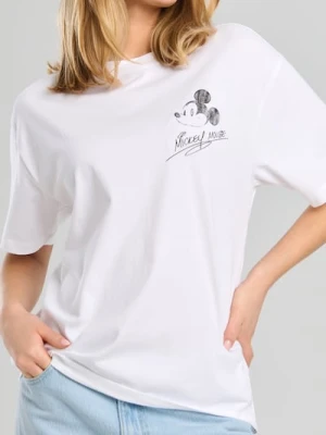 Sinsay - Koszulka z nadrukiem Mickey Mouse - biały