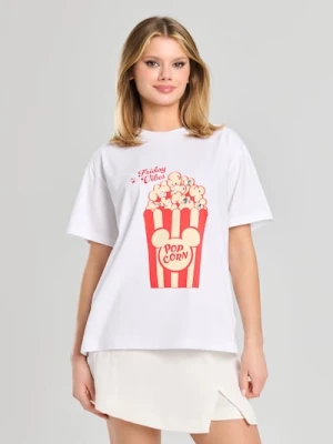 Sinsay - Koszulka z nadrukiem Mickey Mouse - biały