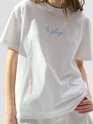 Sinsay - Koszulka z nadrukiem na plecach - biały