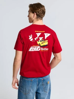 Sinsay - Koszulka z nadrukiem na plecach Initial D Elyaf - czerwony