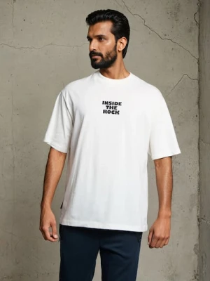 Sinsay - Koszulka z nadrukiem na plecach - kremowy