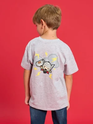 Sinsay - Koszulka z nadrukiem na plecach Marvel Kawaii Art Collection - szary