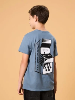 Sinsay - Koszulka z nadrukiem na plecach - mid blue