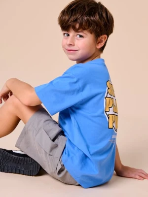 Sinsay - Koszulka z nadrukiem na plecach - niebieski