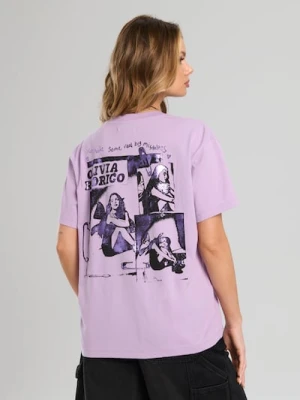 Sinsay - Koszulka z nadrukiem na plecach Olivia Rodrigo - fioletowy