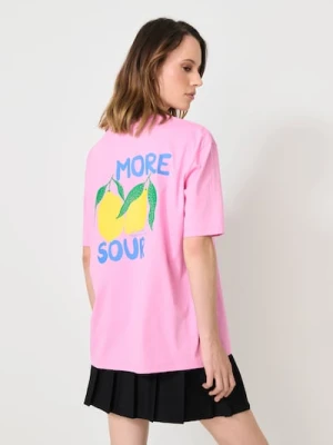 Sinsay - Koszulka z nadrukiem na plecach - różowy