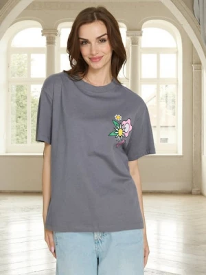 Sinsay - Koszulka z nadrukiem na plecach - szary