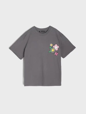 Zdjęcie produktu Sinsay - Koszulka z nadrukiem na plecach - szary