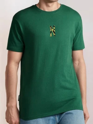 Sinsay - Koszulka z nadrukiem na plecach z bawełny - zielony