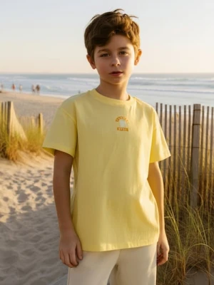 Sinsay - Koszulka z nadrukiem na plecach - żółty