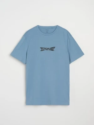 Sinsay - Koszulka z nadrukiem - niebieski