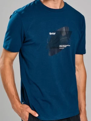 Sinsay - Koszulka z nadrukiem - niebieski