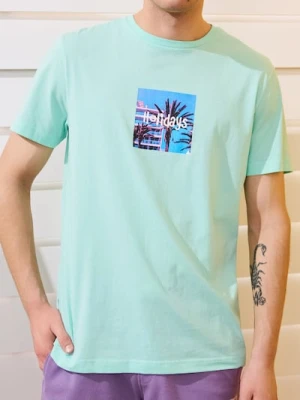 Sinsay - Koszulka z nadrukiem - niebieski